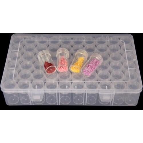 56/60 Bottles Jar Square Diamond Painting Storage box Diamond Painting Accessories Beads Container Mosaic Storage boxes Tools