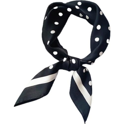 70x70cm Small Square Scarf Silk Scarf Women 2021 Summer New Wave Dot Printing Scarf Professional Bib Fashion Simple Scarf