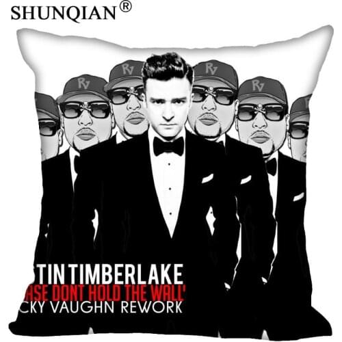 Custom Square Pillowcase Justin Timberlake soft 60x60cm (Two Sides) Pillow Cover Zippered 1pcs Custom Pillow Cover More Size