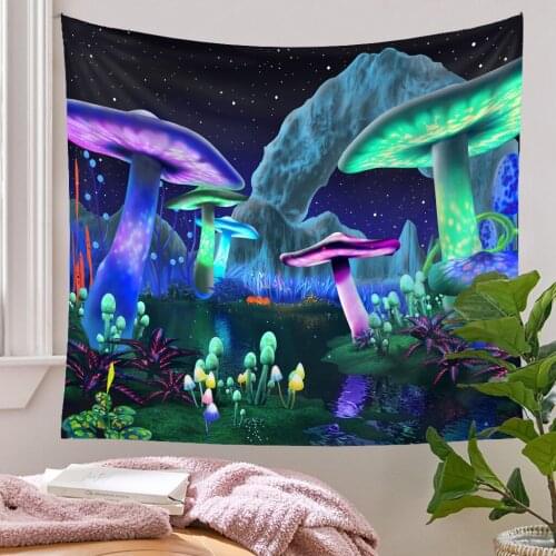 Ing Wall Tapestry, Colorful Mushroom Psychedelic Blanket Home Decor