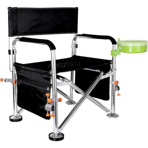 6 Hole Lifting Fishing Chair Multifunctional Outdoor Chair Foldable Table Fishing Chair Stool with Long Legs Wild Fishing Stool