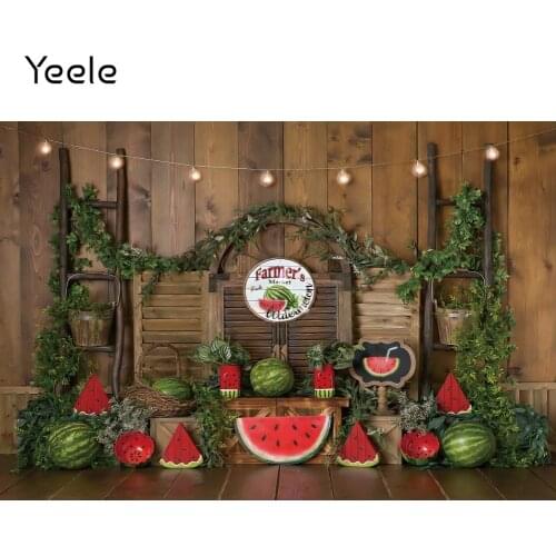 Yeele Photographic Props Photocall Baby Show Birthday Backdrop Interior Watermelon Wood Wall Background Photo Studio Photography