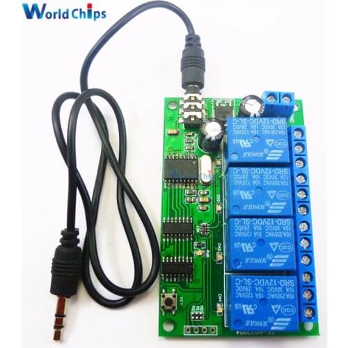 AD22B04 4 CH MT8870 DTMF Tone Signal Decoder Phone Voice Remote Control Relay Switch Module 12V DC for LED Motor PLC Smart Home