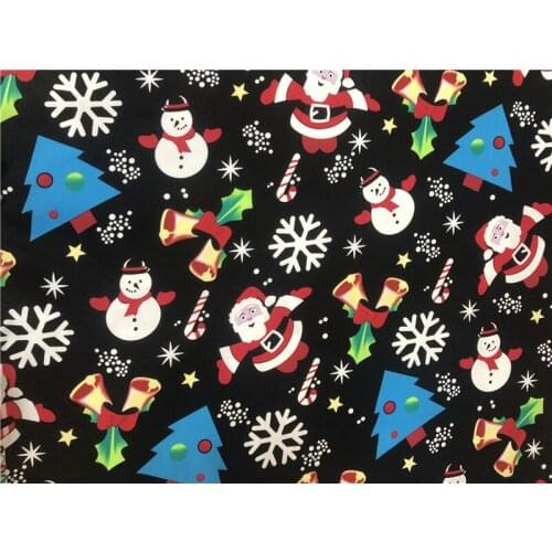 Christmas snowman Santa Claus pattern vintage fabric Retro style cotton fabric for DIY Bag shirt dress cloth 1meter