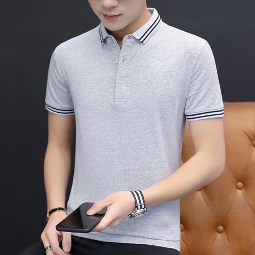 2021 New Men Fashion Summer Casual Polo Shirts Lapel Solid Color Sshort Sleeves White Shirt Breathable Clothing