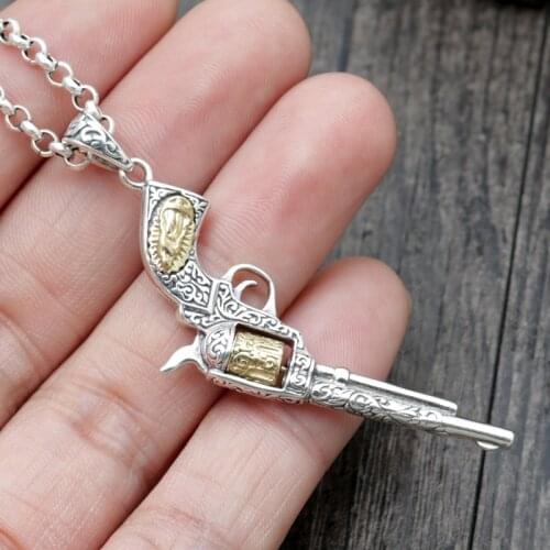 S925 silver fashion engraved silver Mary revolver rotatable pendant pendant lancet lovers of personality