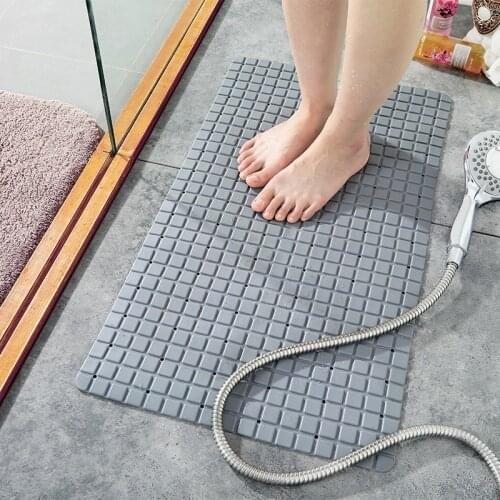Grid Waterproof Bathtub Mat PVC Shower Mat Non-Slip Bath Mat Quick Drying Suction Cup Bathroom Mats Bathtub Toilet Bath Mats