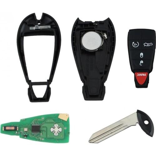 Uncut Replacement 5-Button Keyless Entry Car Key Fob Trunk Remote Start for Fobik Chrysler Dodge