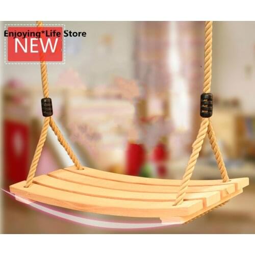 High-end Solid Wood Arc Childrens Swing Indoor and Outdoor Adult Kids Hanging Chair Outdoor Furniture Swing Chair
