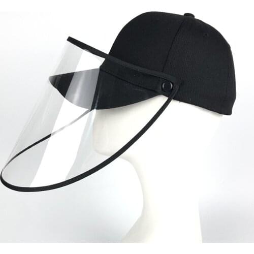 Protective Cap With Removable Transparent Cover Multi-Function Anti-Wind Sand Buckets For Men Anti-UV Cotton Baseball Hat Sunhat