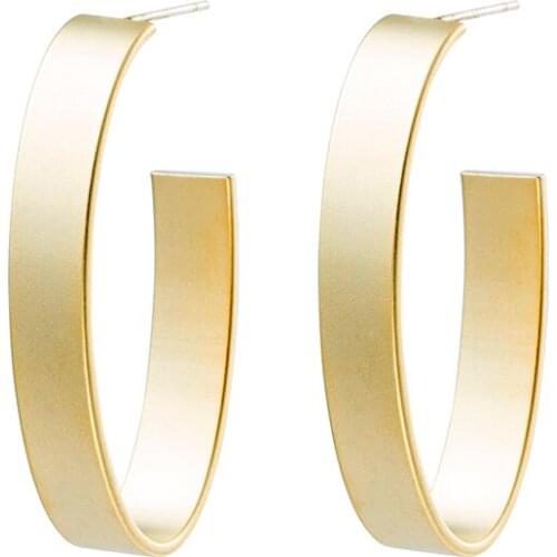 Gold Silver Color Irregular Round Circle Geometric Hoop Earrings for Women Charms Statement Earrings Fashion Art Jewelry Gift