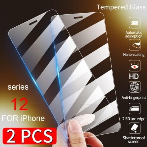 2pcs Protective Tempered Glass For iPhone 12 Pro 12mini Max 12pro Screen Protector Glass For iPhone12pro iphone12 2020 Film