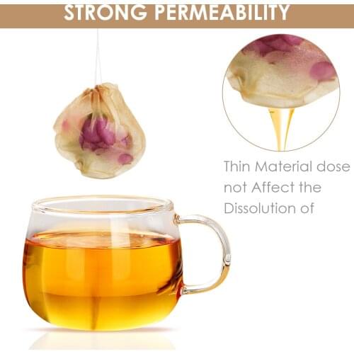 300pcs Tea Filter Environmental Portable Bags Natural Unbleached Paper Disposable Drawstring Loose Leaf Tea Bags