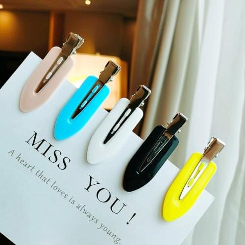 4PCS/Set Women Girls Candy Colors Flat No Indentation Hairpins Sweet Hair Clips Barrettes 2021 Fashion Headwear Hair Accessories