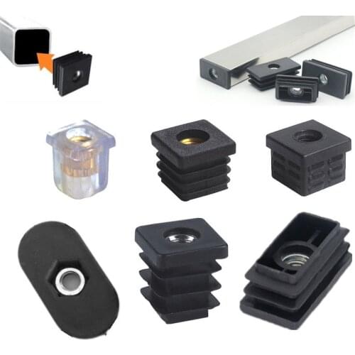 4pcs M8 M6 plastic furniture legs hole plug with nut black blind hole end cover chair leg protective cover furniture Hardware