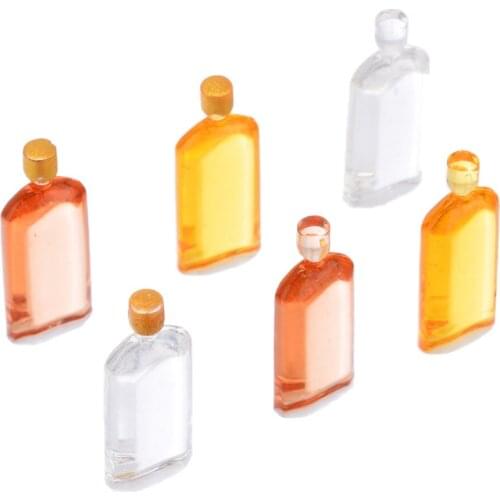 6 Bottles Dollhouse 1:12 Miniature Wine Whiskey Set Simulation Furniture Shop Pub Bar Drink Accessory