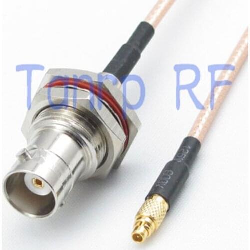 6in MMCX male to BNC female nut bulkhead RF adapter connector 15CM Pigtail coaxial jumper cable RG316 extension cord