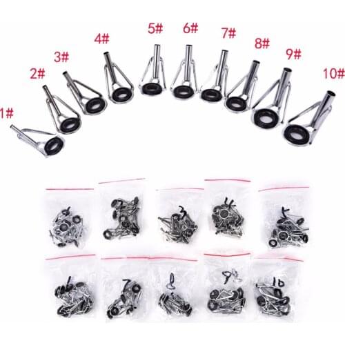 80Pcs Fishing Rod Rings for Repair Kit DIY Stainless Steel & Ceramic Fishing Rod Guides 10 Sizes