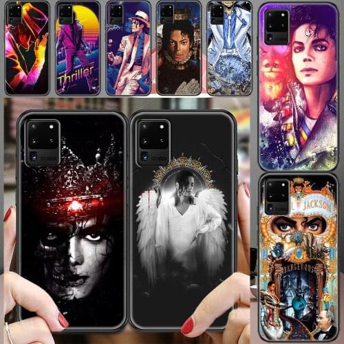 Michael Jackson Singer Phone case For Samsung Galaxy Note 4 8 9 10 20 S8 S9 S10 S10E S20 Plus UITRA Ultra black 3D bumper art