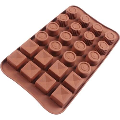 COOKNBAKE Silicone Mold for chocolate Round shape candy biscuit cake pastry form bread soap Ice sugar DIY Baking tool 24 hole