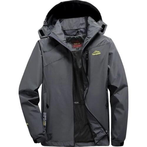 Spring Autumn Breathable Hooded Rain Coat Mens Oudoor Waterprooof Jackets Hiking Climbing Camping Trekking Windbreaker Jackets