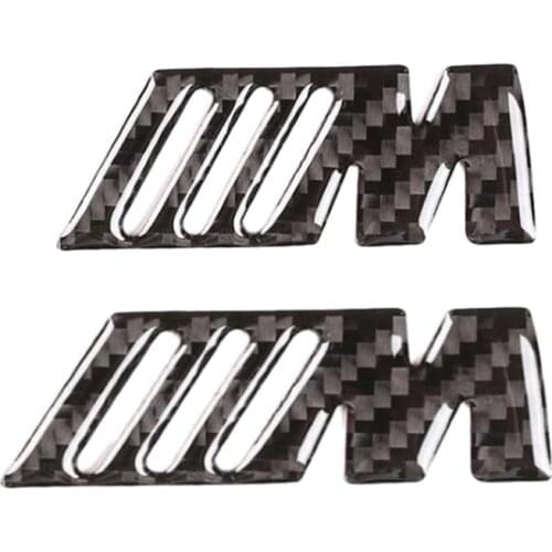 M Standard 2Pcs Carbon Fiber Fender Side +Rear Trunk Emblems Logo Decal Badge Sticker for All -BMW