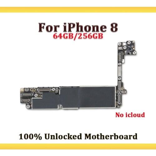 LISFG No icloud For iPhone 8 64G/256G Motherboard 100% Unlocked Logic Board Without touch id IOS System