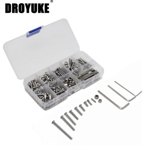 Drouyke Multiple specifications Screw box Stainless Steel Screw Kit for 1/10 Traxxas Slash 2WD RTR / Pro RC Car Accessories