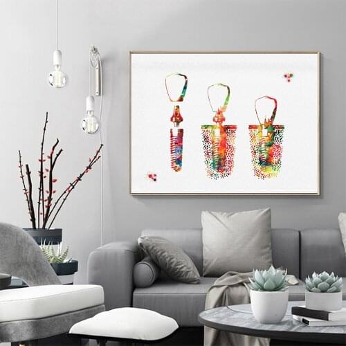 Modern Style Minimalist Abstract Teeth Canvas Painting Wall Art Nordic Posters and Prints Wall Pictures for Living Room Decor