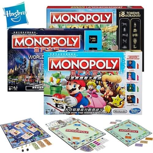 Hasbro Monopoly Board Game Electronic Banking Mario Adventure Toys Interactive Family Entertainment Gaming Kids Educational Toys