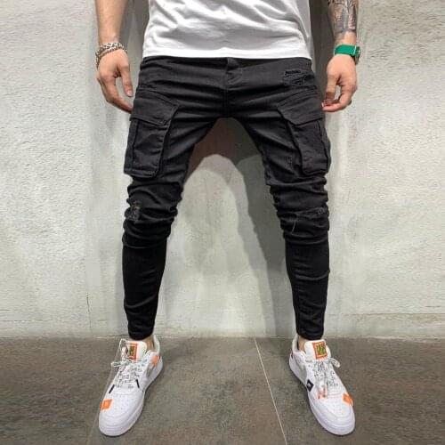 New Men Skinny Jeans Ripped Jeans Destroyed Frayed Jeans Slim Fit Pant Denim Pants Men Jeans Men Pant Long Trouser