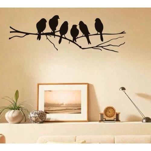 Wholesale Diy Black Bird Tree Vinyl Wall Stickers For Kids Room Living Room Decorative Wallpaper Quote Mural Home Decor