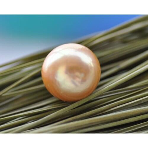 P7630 100% REAL17mm Round Yellow Loose Bead Pearl