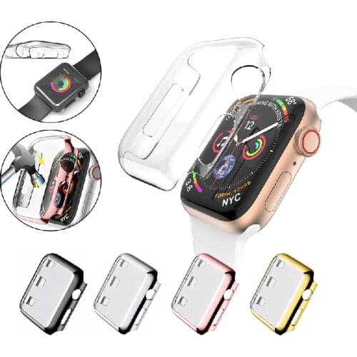 Plating PC Shell Full Cover for Applewatch 3 4 5 6 Series Apple Watch Protective Case Screen Protector Cover 38mm 42mm 40mm 44mm