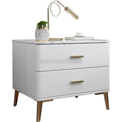 Solid Wood Paint Bedside Cabinet Simple Modern Bedside Cabinet Light Luxury Nordic Bedroom Mini Storage Locker