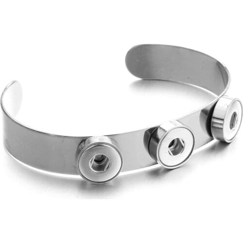 Removable Snap Bracelet Silver Color Jewelry 12mm Snaps Button stainless steel Chain Bracelet charm bracelet Snap Jewelry women