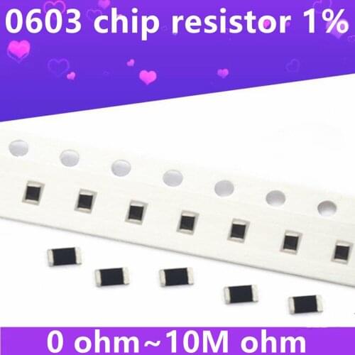 SMD Resistor 100 0603 0R ~ 10M 1 / 10W 0 1 10 1% 100 150 220 Ohm 1K 330 K 10K 470 K 1M 0R 1R 10R 100R Piece 150R 33R 22R7R 0
