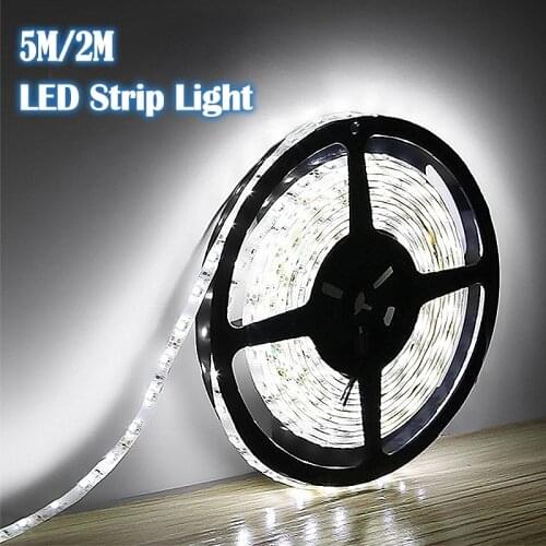 2M/5M LED Strip Light 12V 2835 Cool White 120Led/300Led SMD Flexible Not Waterproof Night Led Lights For Home Room Decoration