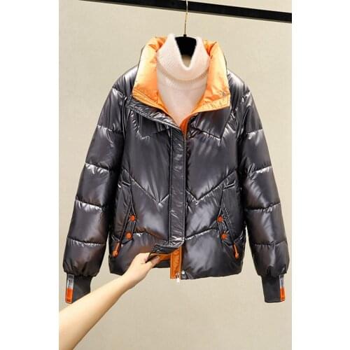 Women Short Jacket Stand Zipper Parka 2021 Winter Jacket Coat Fashion Autumn Solid Warm Casual Padded Parka Female Coat Women