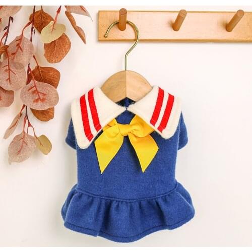 Winter Dog Dress Thicken Puppy Clothes For Small Medium Dogs Yorkshire Chihuahua Dog Dress Pet Skirt Clothing Ropa Perro Dresses