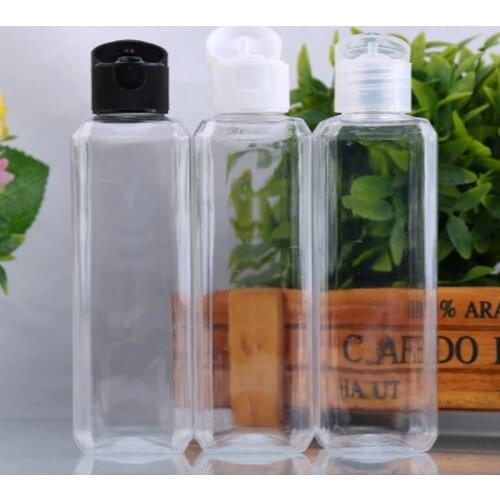 1PC 100ml Clear Flip Top Cap Refillable Bottle Transparent Small Simple Empty Container Makeup Liquid Cosmetic Bottles