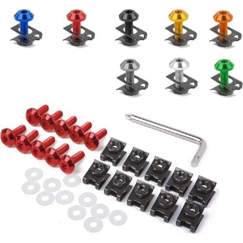 10pcs Motorcycle Spire Speed Fairing Bolt Screw Fastener Speed Clip Nut for BMW Ducati 24mm Swingarm Slider Spool Stand