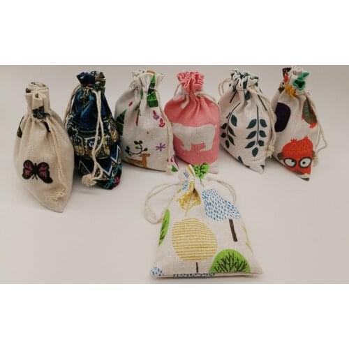 10pcs Cloth Jute Bag Sack Cotton Bag Drawstring Burlap Bag Jewelry Bags Pouch Little Bags For Jewelry Display Storage Gift Bag