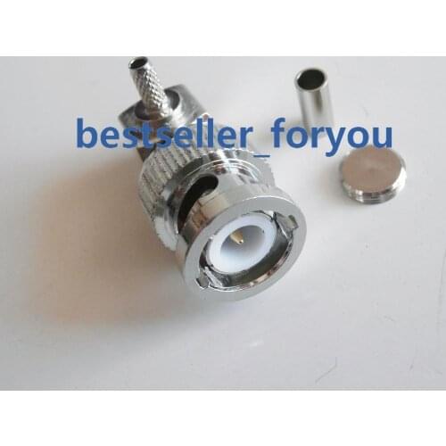 1X Right Angle BNC Male Plug 90 degree Crimp RG174 RG179 RG316 LMR100 Cable