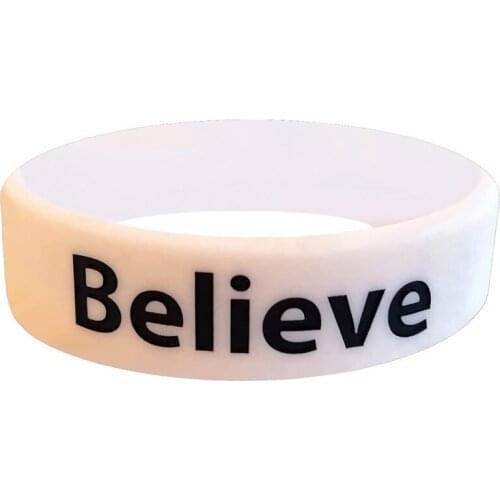 300pcs Motivational Gifts Believe White Silicone Bracelets Rubber Wristbands Free Shipping by DHL