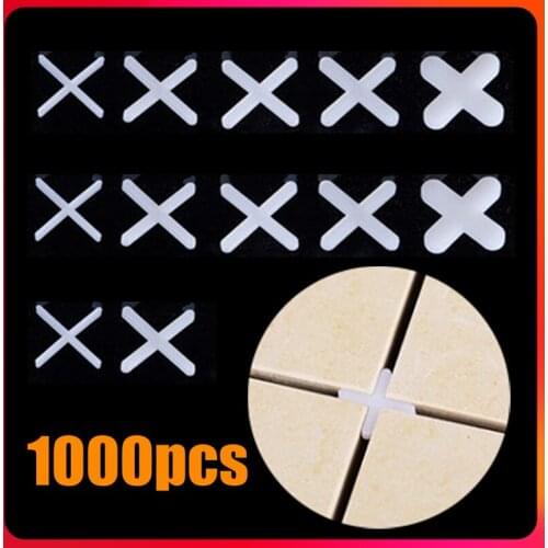 500/1000pcs 1/2/3/5/6mm Ceramic Tiler Spacer Cross Plastic Tile Plumber Reuseable Leveling System Construction Decoration Tool