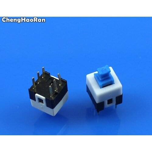 ChengHaoRan Promotion! 50Pcs 7 x 7mm PCB Tact Tactile Push Button Switch Self Lock 6 Pin DIP,7*7mm