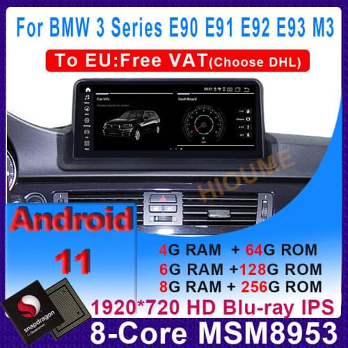 10.25" Qualcomm CPU Android 10.0 Car Multimedia Player GPS Radio for BMW 3 Series E90 E91 E92 E93 with BT Wi-Fi 4G iDrive Knob