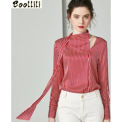 Boollili Womens Tops and Blouses Real Silk Shirt Spring Autumn Clothes Korean Ladies Office Wear Blusas Mujer De Moda 2020