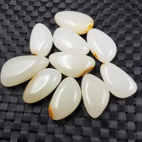 Hotan jade loose beads DIY accessories Hotan jade rough 15mm--20mm bracelet necklace waist chain 10pec